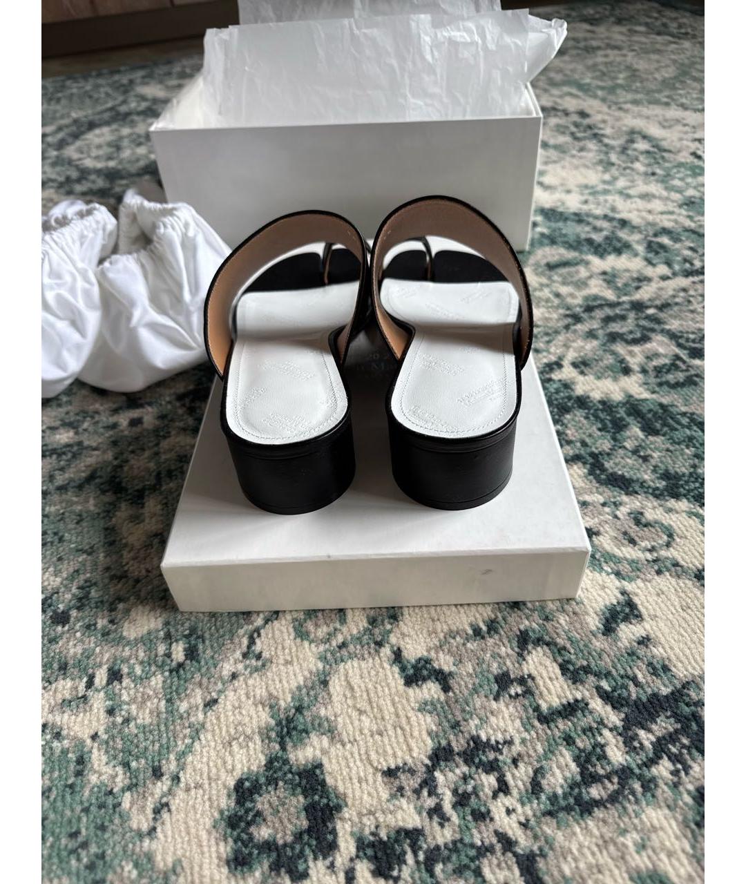 MAISON MARGIELA Черные кожаные мюли, фото 4