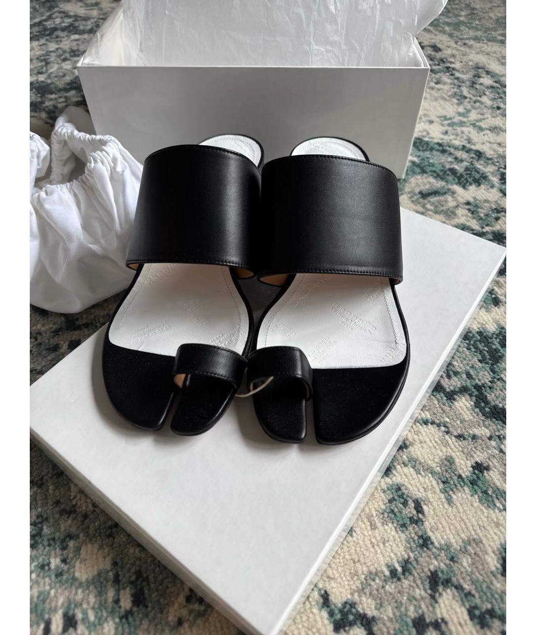 MAISON MARGIELA Черные кожаные мюли, фото 2