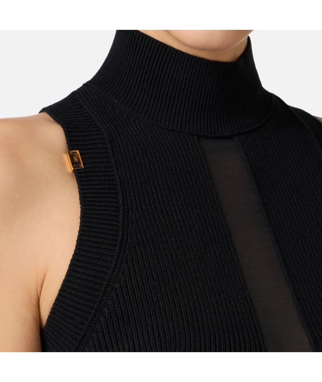 ELISABETTA FRANCHI Черная вискозная майка, фото 4