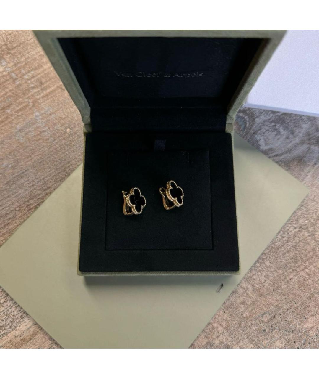 VAN CLEEF & ARPELS Черные серьги из желтого золота, фото 2