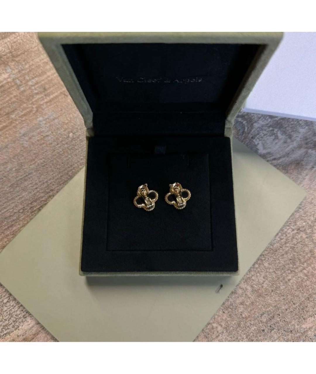 VAN CLEEF & ARPELS Черные серьги из желтого золота, фото 3
