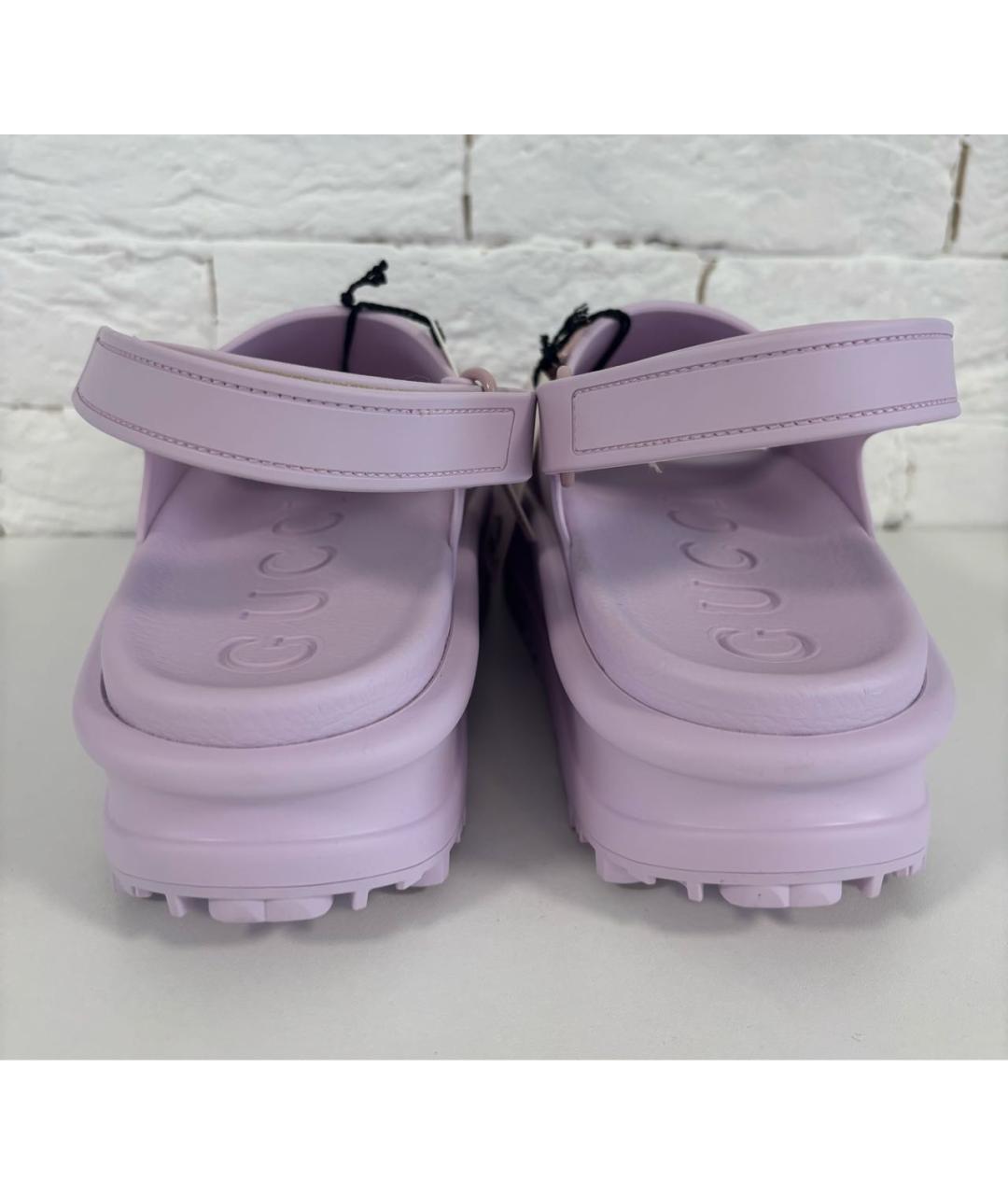 GUCCI Фиолетовые резиновые сандалии, фото 4