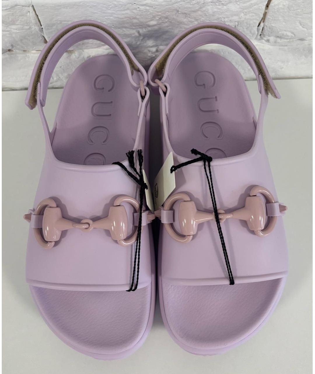 GUCCI Фиолетовые резиновые сандалии, фото 2