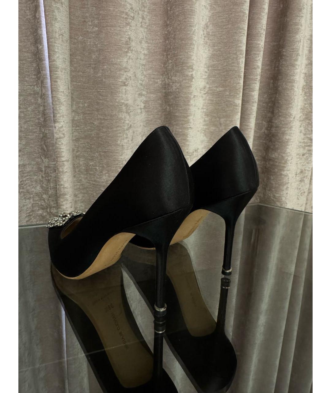 MANOLO BLAHNIK Черные текстильные туфли, фото 4