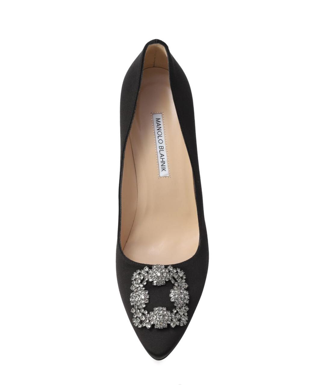 MANOLO BLAHNIK Черные текстильные туфли, фото 2