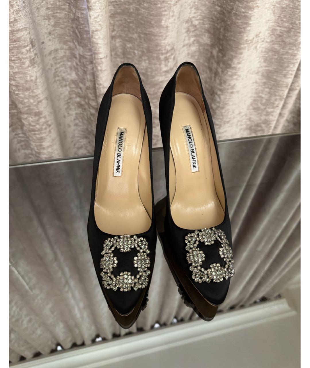 MANOLO BLAHNIK Черные текстильные туфли, фото 3