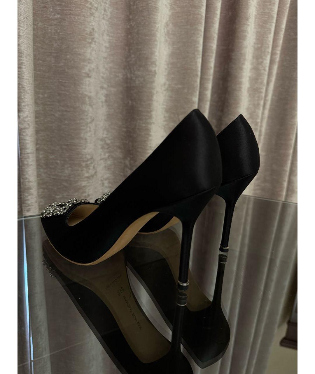 MANOLO BLAHNIK Черные текстильные туфли, фото 6