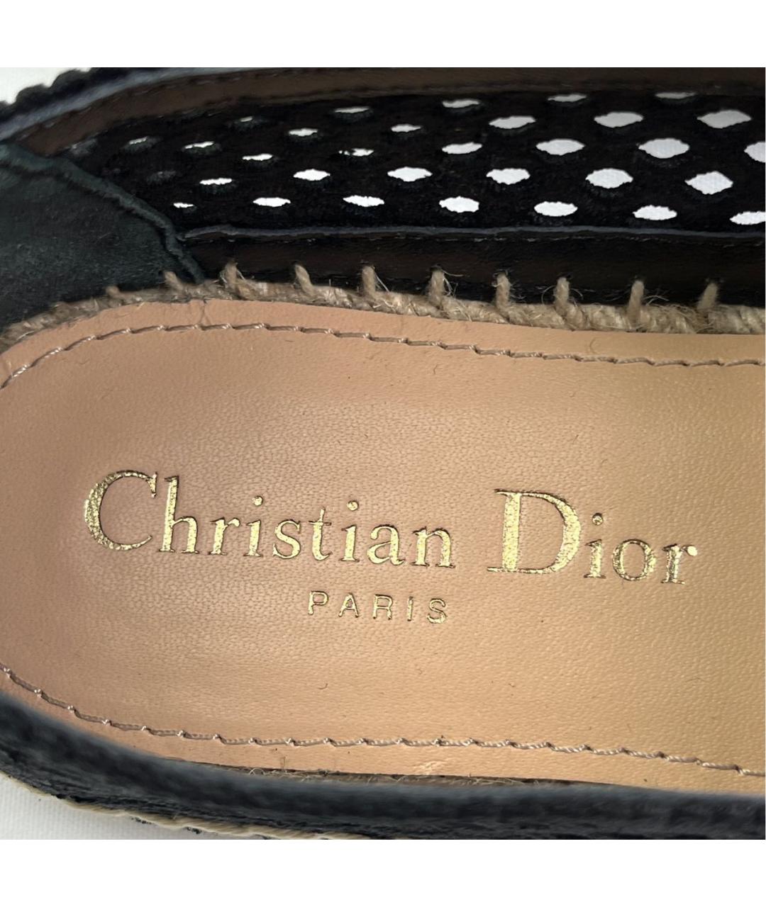CHRISTIAN DIOR Черные текстильные эспадрильи, фото 4
