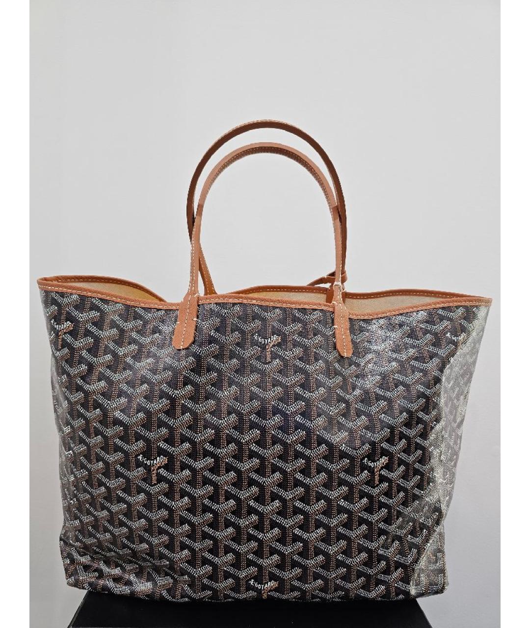 GOYARD Коричневая кожаная сумка тоут, фото 3