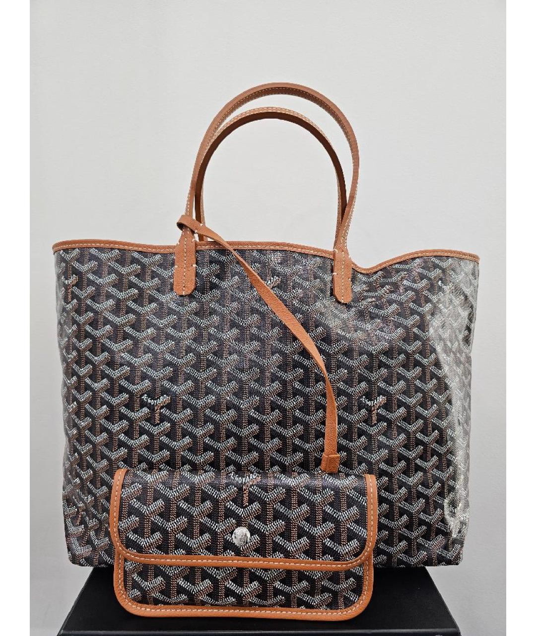 GOYARD Коричневая кожаная сумка тоут, фото 5
