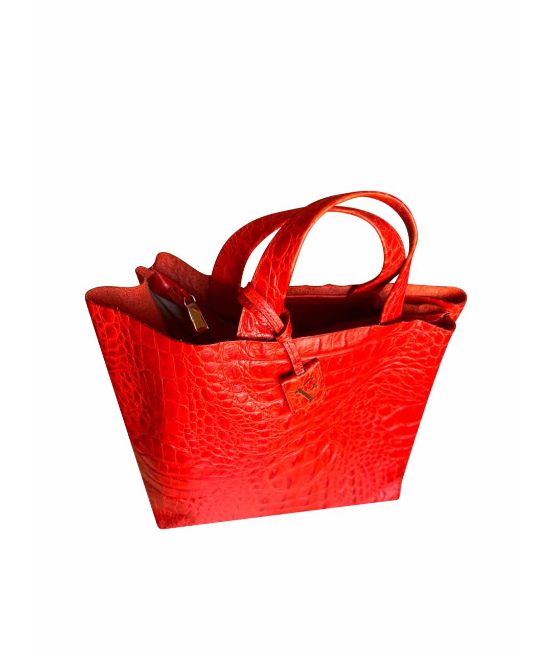 FURLA Красная кожаная сумка с короткими ручками, фото 1