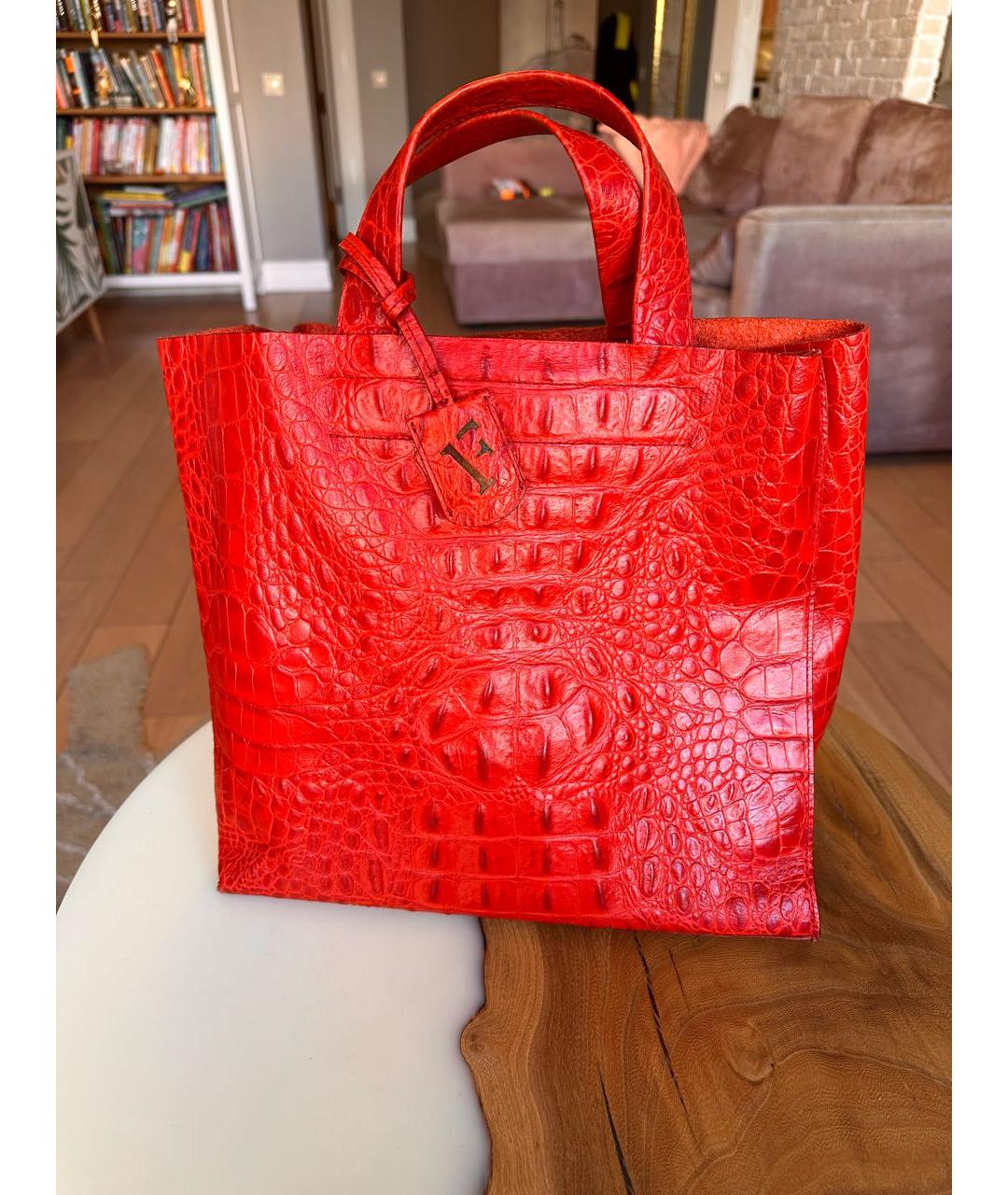 FURLA Красная кожаная сумка с короткими ручками, фото 2