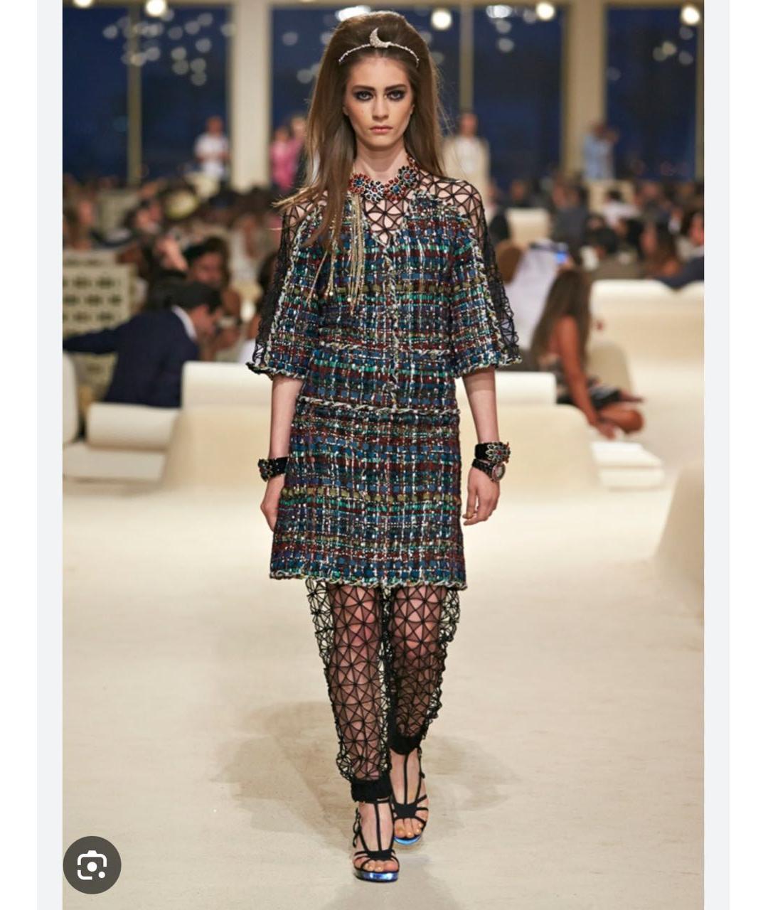 CHANEL Зеленые твидовое вечернее платье, фото 7