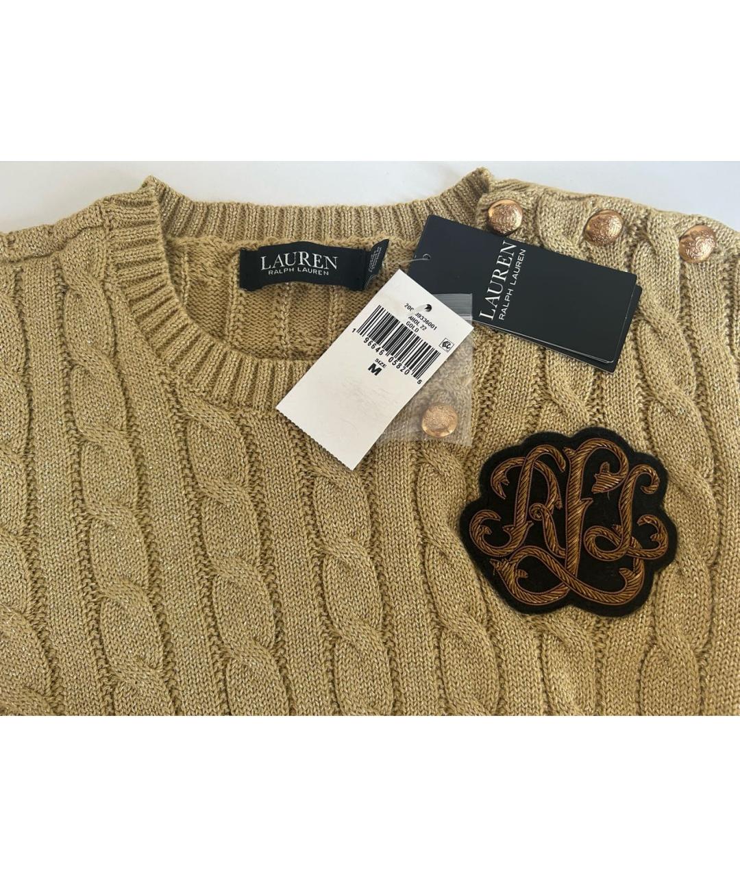 RALPH LAUREN Золотой хлопковый джемпер / свитер, фото 4