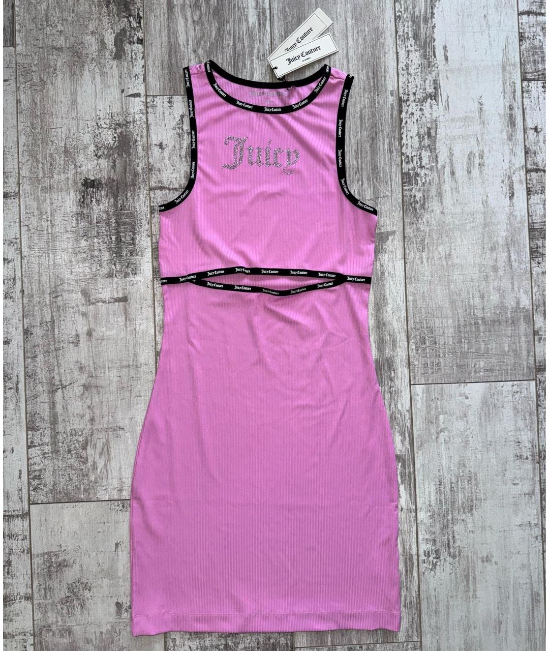 JUICY COUTURE Розовый полиэстеровый сарафан, фото 8