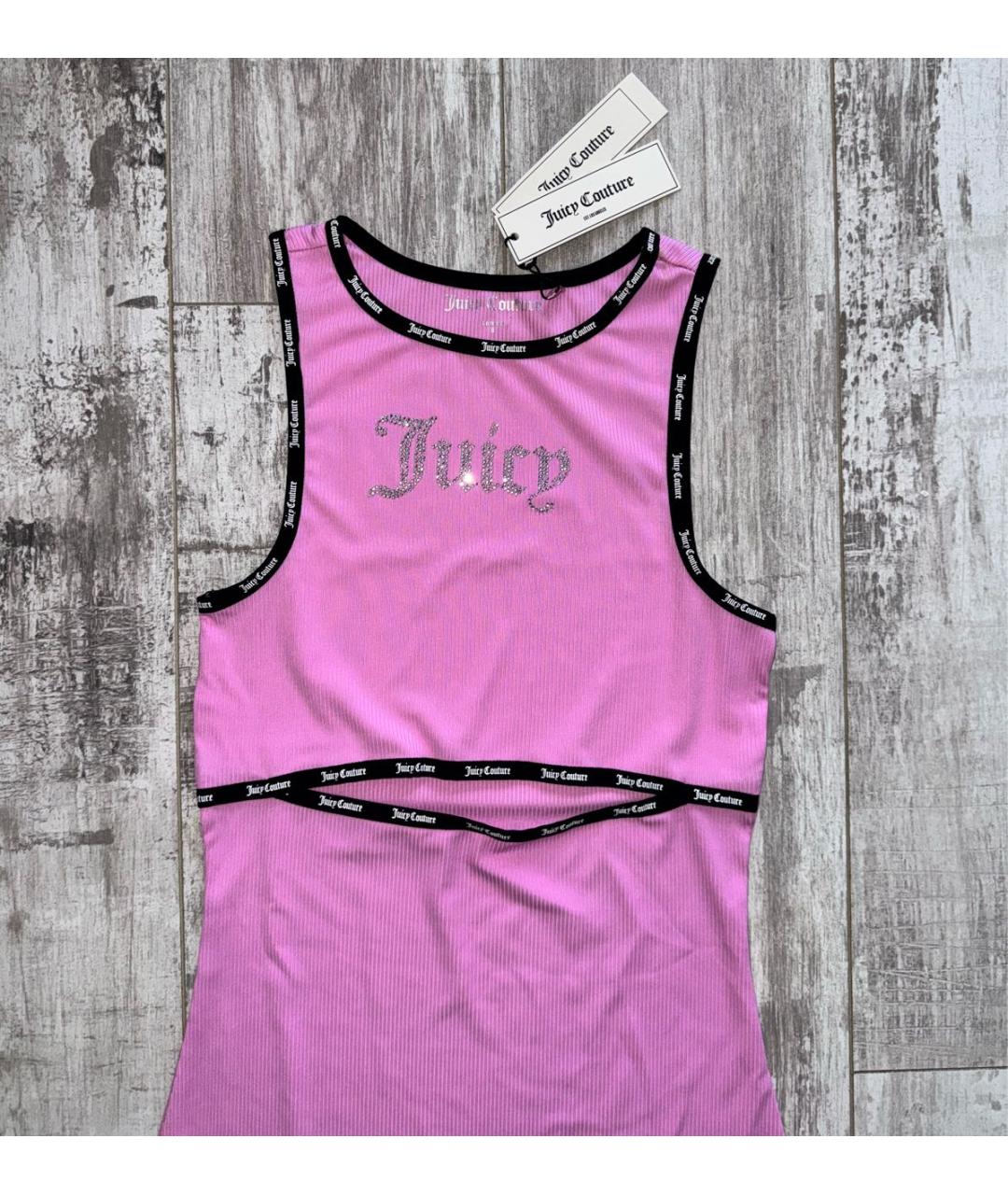 JUICY COUTURE Розовый полиэстеровый сарафан, фото 3