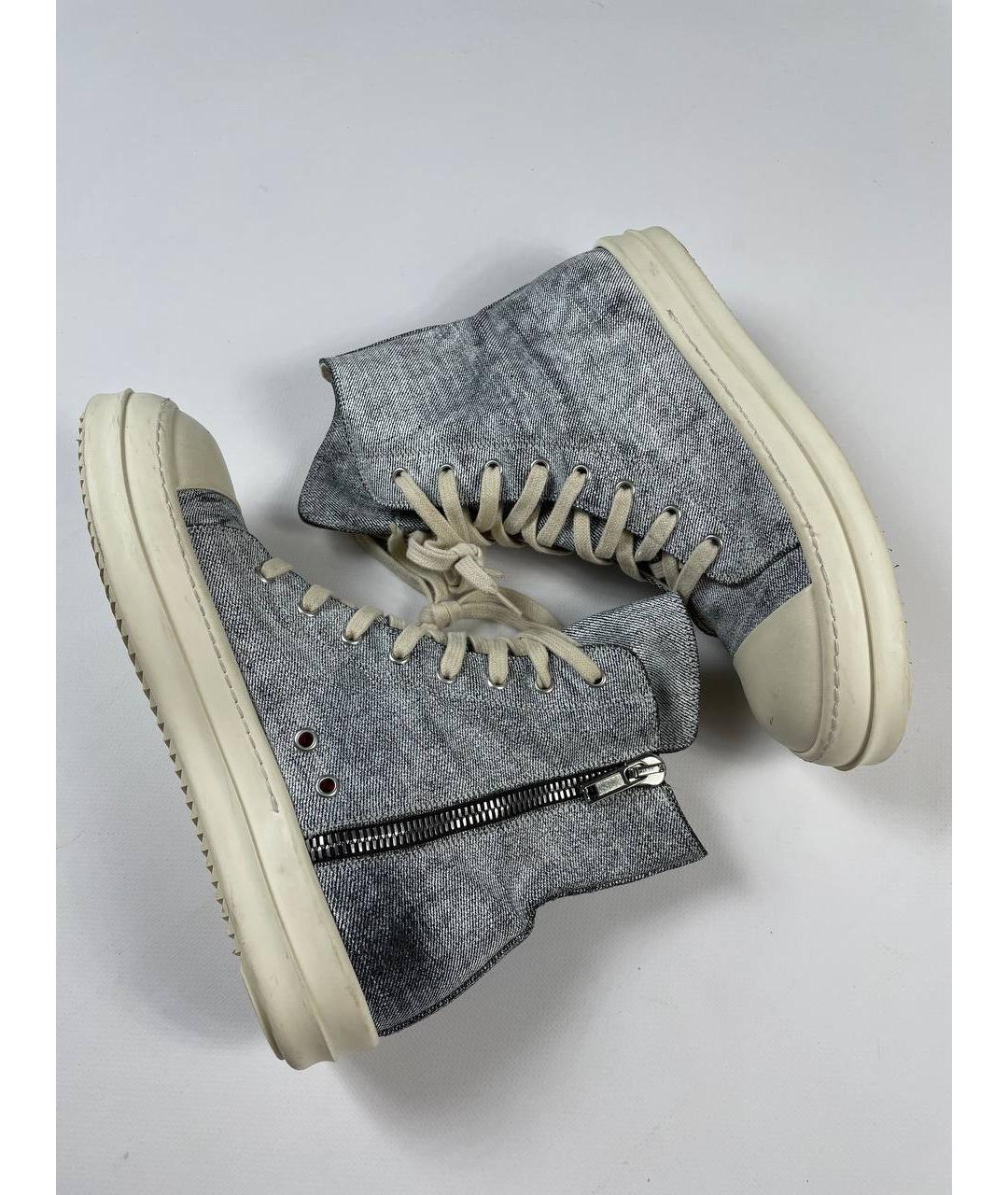 RICK OWENS DRKSHDW Голубые высокие кроссовки / кеды, фото 3
