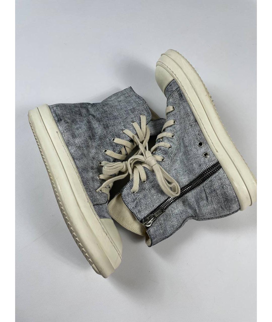RICK OWENS DRKSHDW Голубые высокие кроссовки / кеды, фото 2