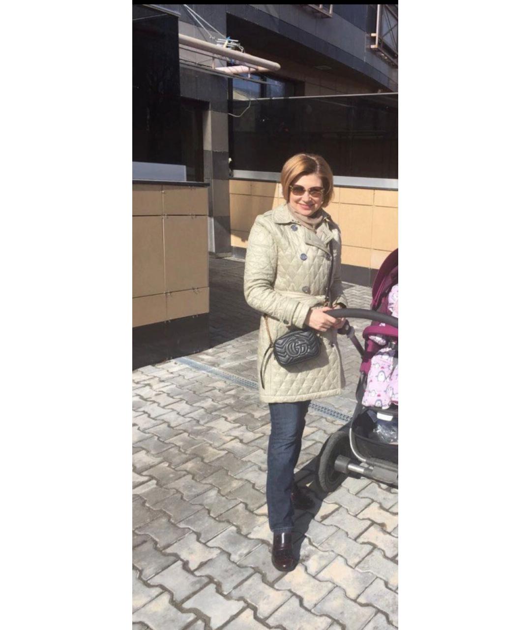 BURBERRY Бежевое полиэстеровое пальто, фото 5