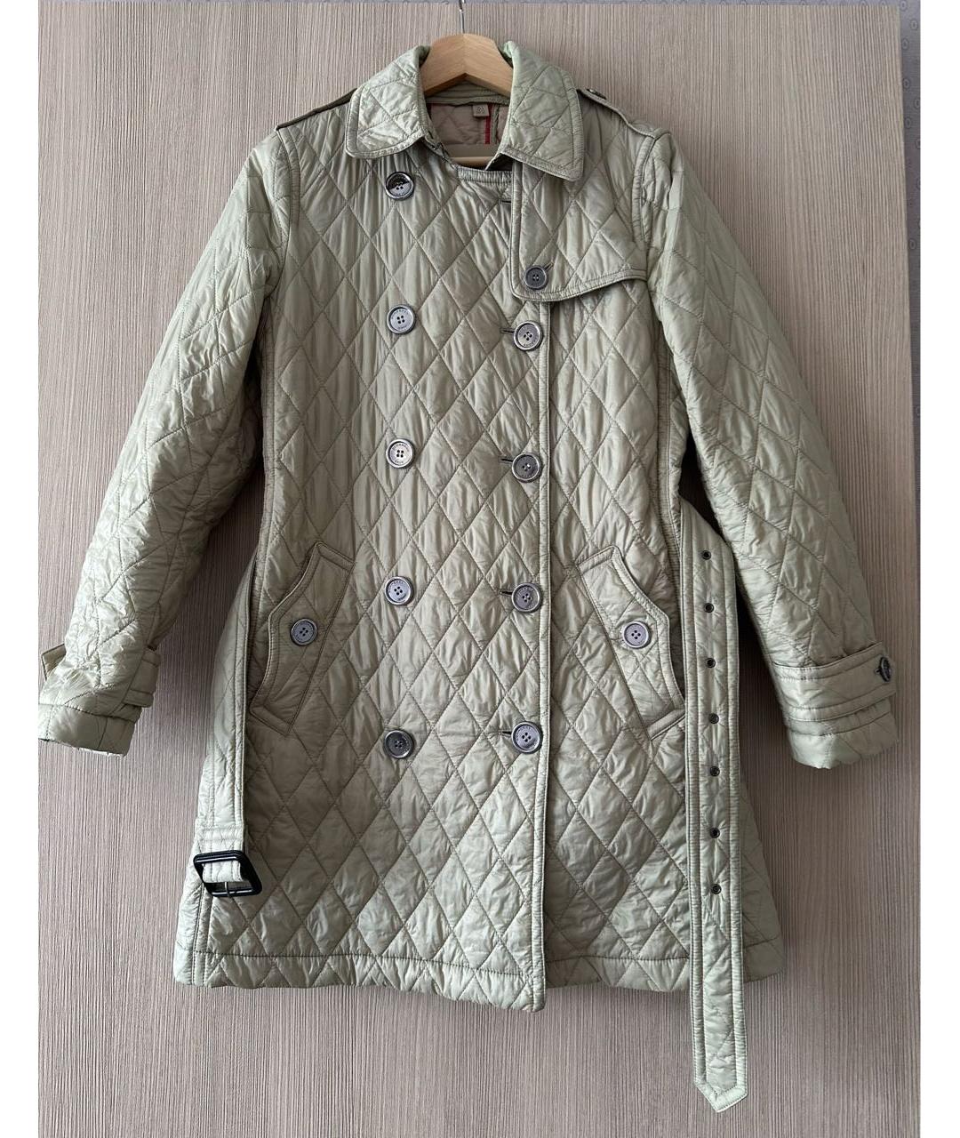 BURBERRY Бежевое полиэстеровое пальто, фото 9