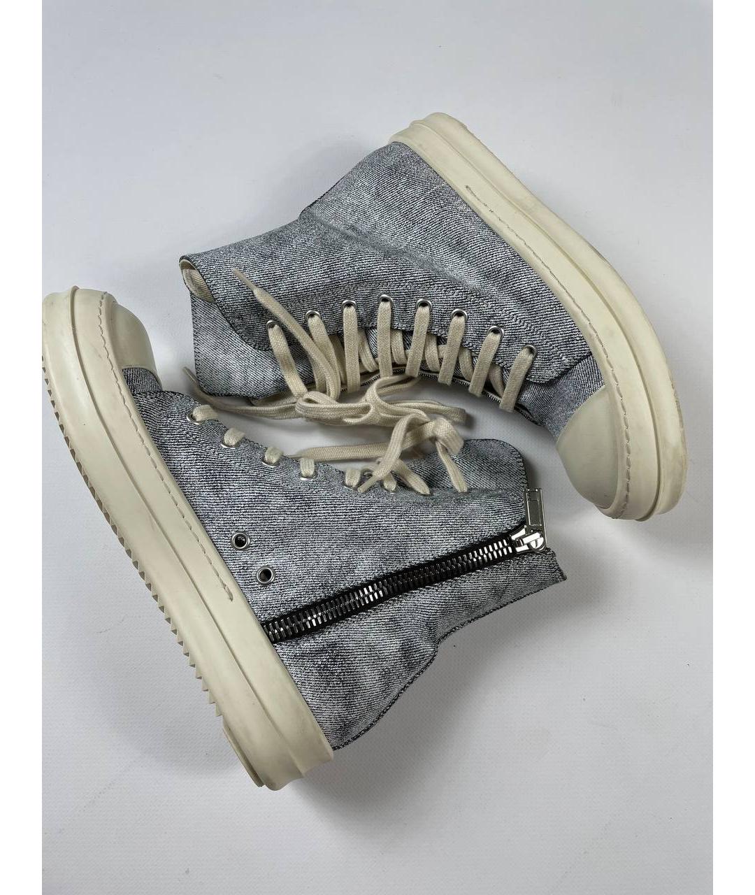 RICK OWENS DRKSHDW Голубые высокие кроссовки / кеды, фото 2