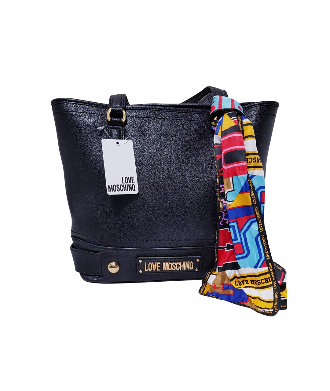 LOVE MOSCHINO Черная сумка тоут из искусственной кожи, фото 1