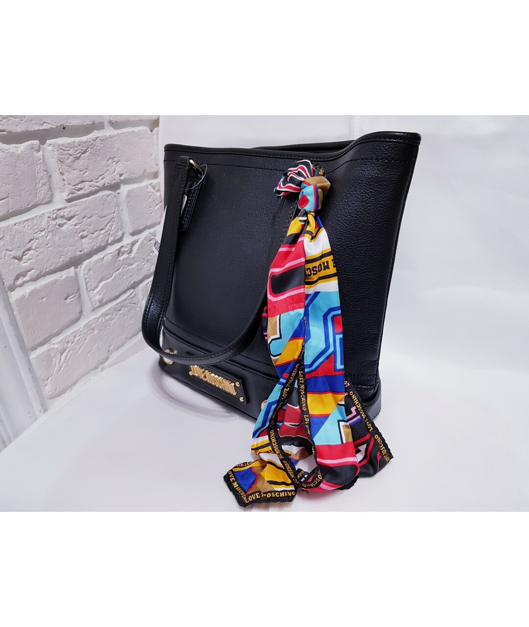 LOVE MOSCHINO Черная сумка тоут из искусственной кожи, фото 6