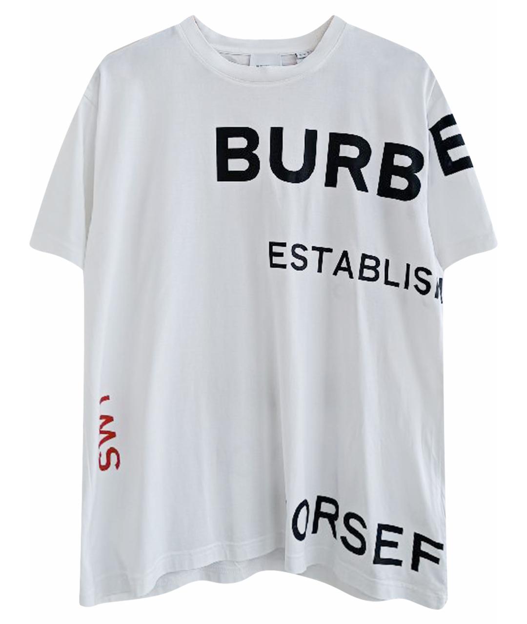 BURBERRY Белая хлопковая футболка, фото 1