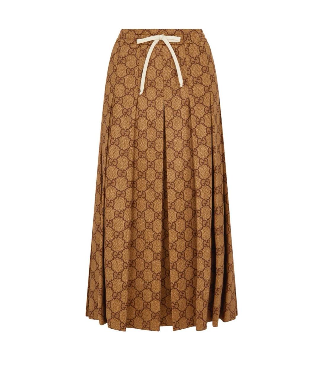 GUCCI Коричневая хлопковая юбка миди, фото 9