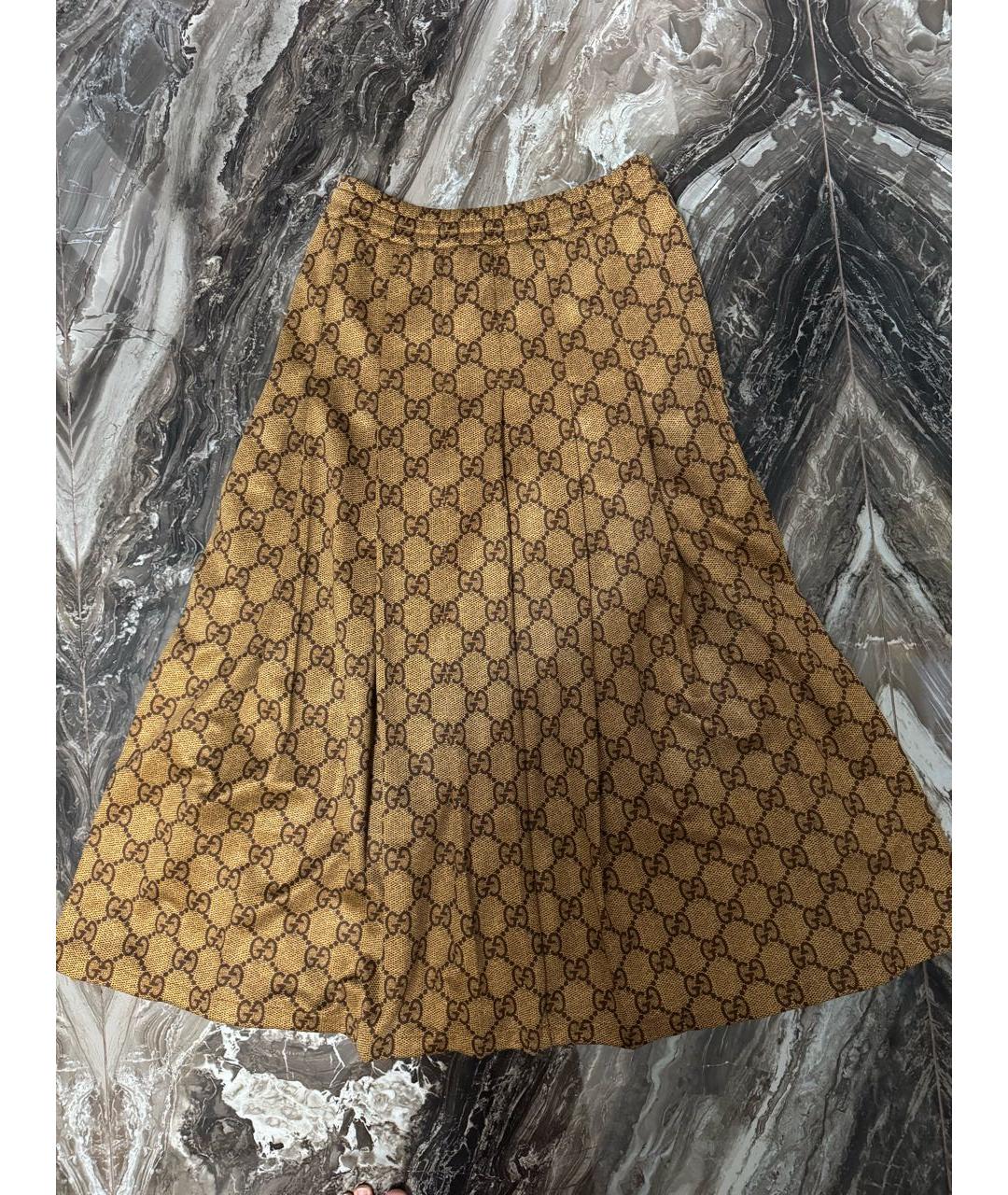 GUCCI Коричневая хлопковая юбка миди, фото 7