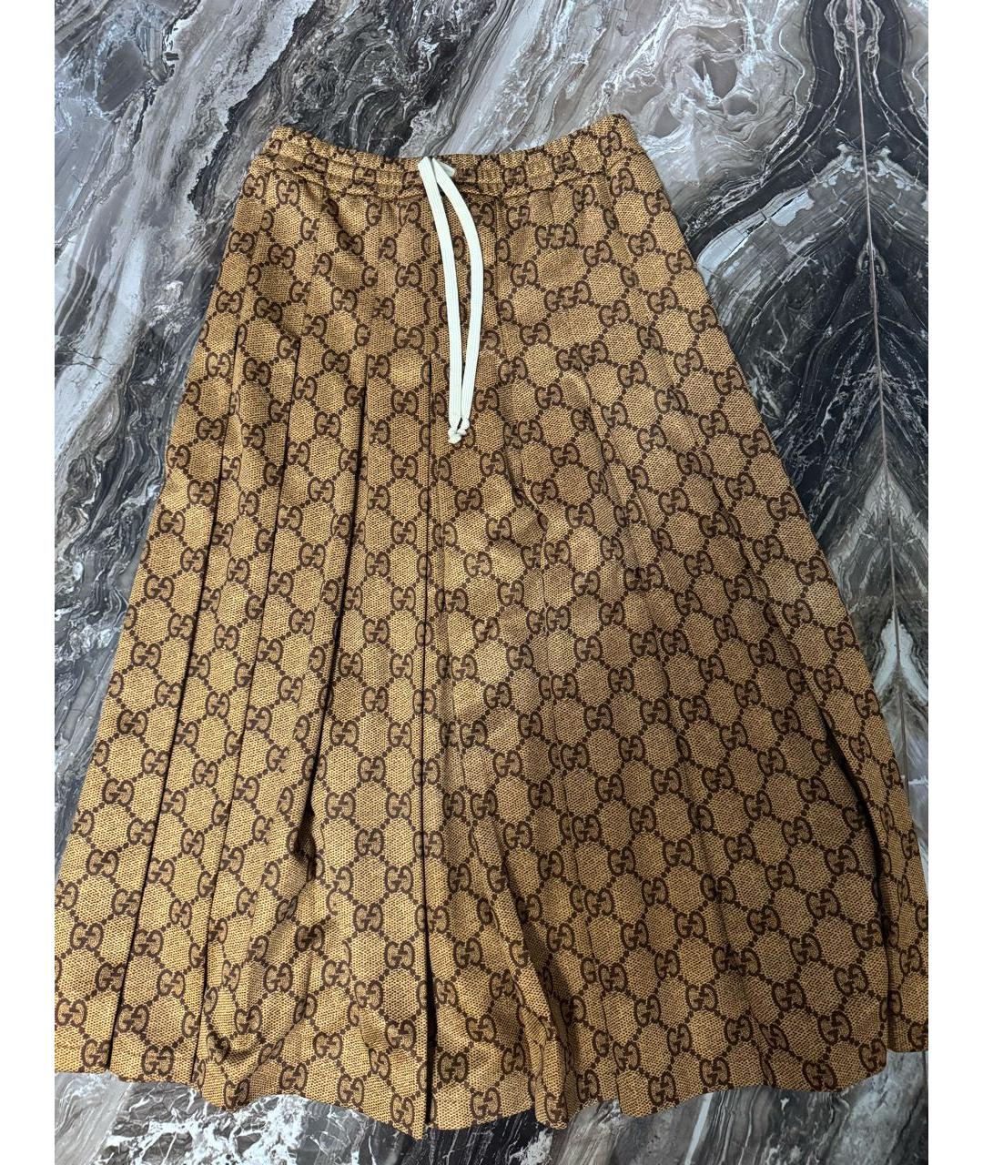GUCCI Коричневая хлопковая юбка миди, фото 6