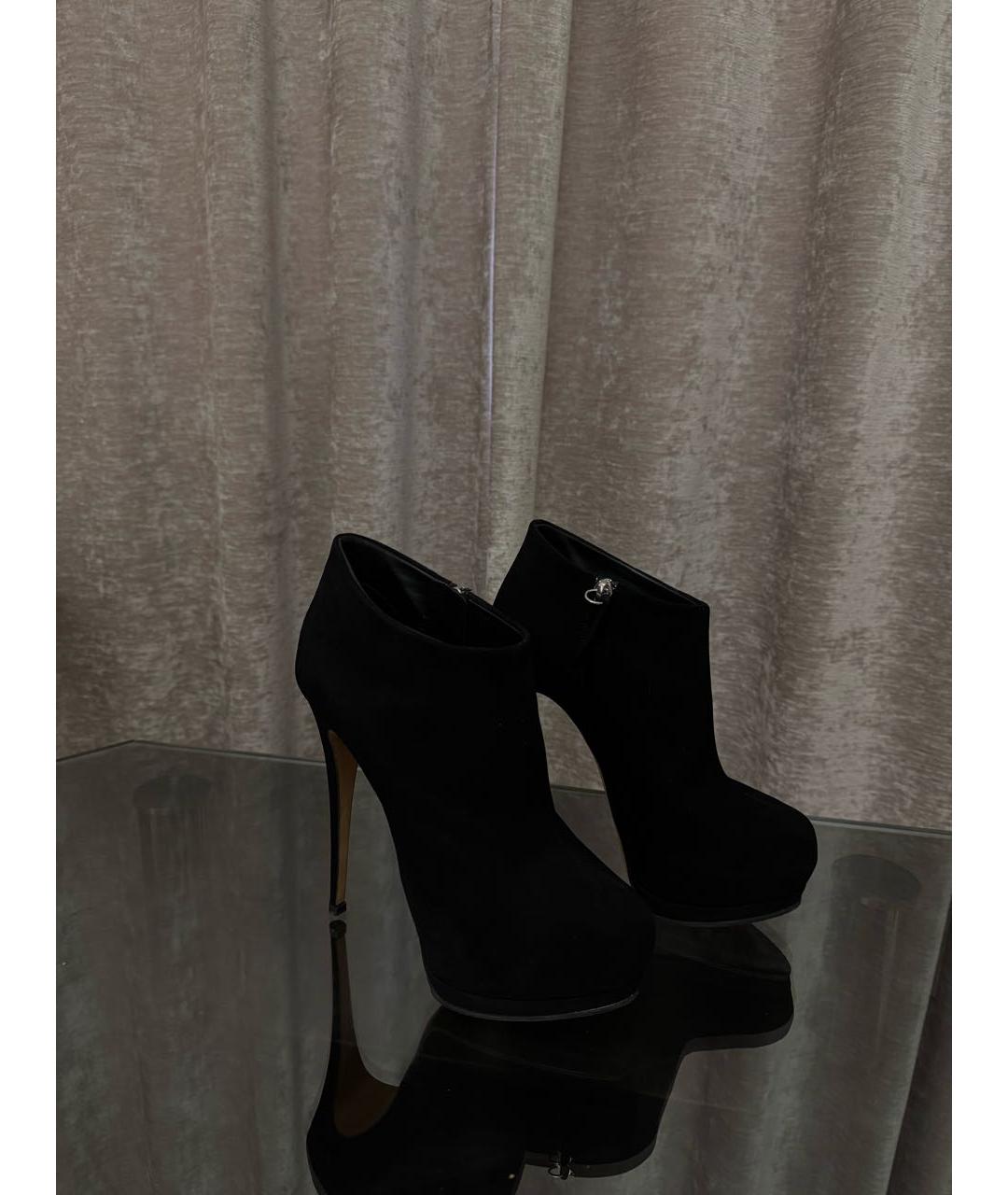 GIUSEPPE ZANOTTI DESIGN Черные замшевые полусапоги, фото 4
