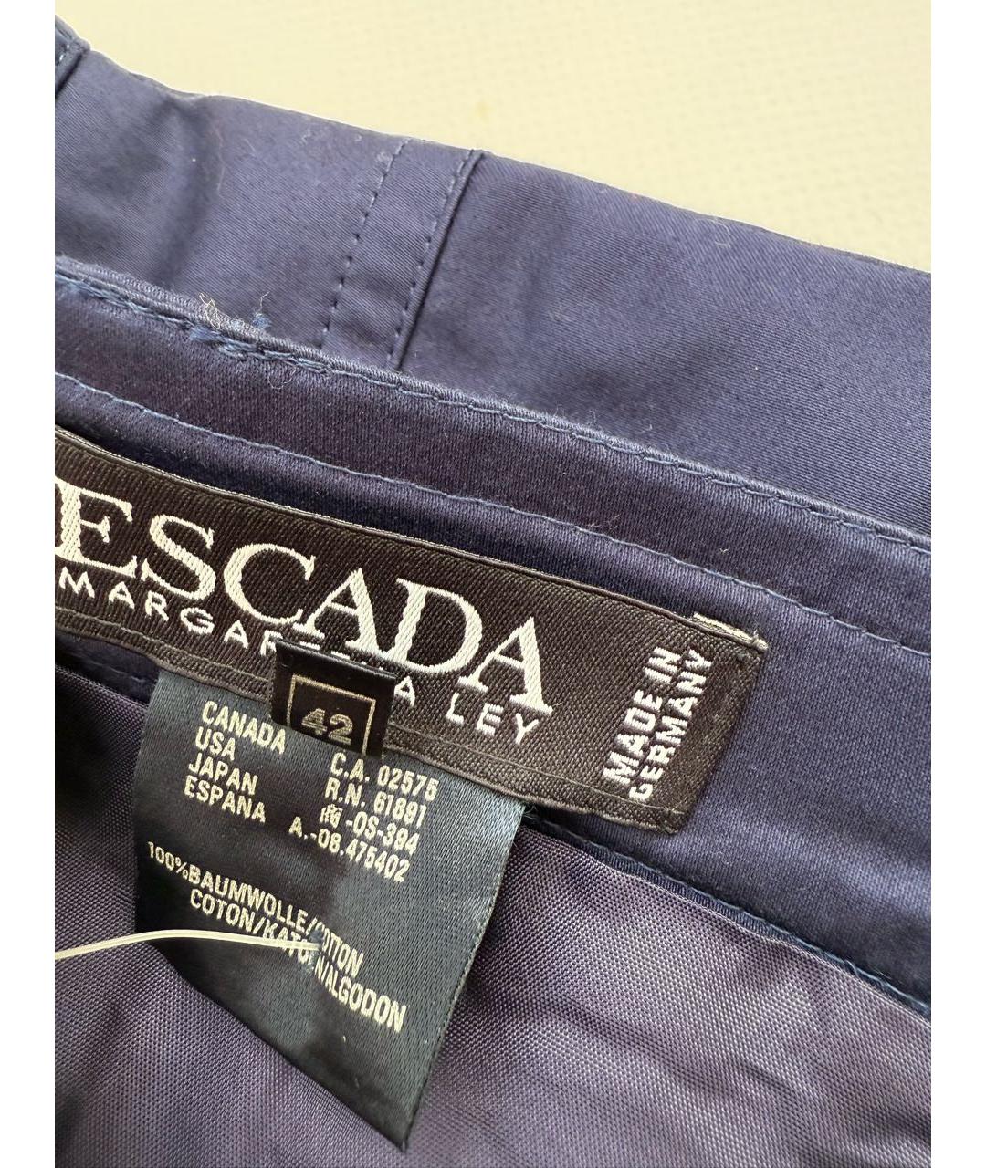 ESCADA Темно-синяя хлопковая юбка миди, фото 3