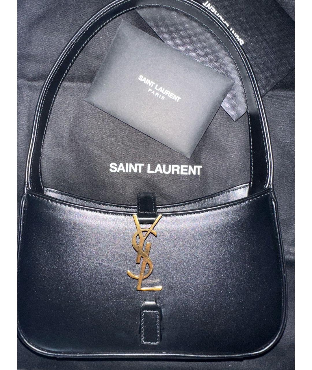 SAINT LAURENT Черная кожаная сумка с короткими ручками, фото 2