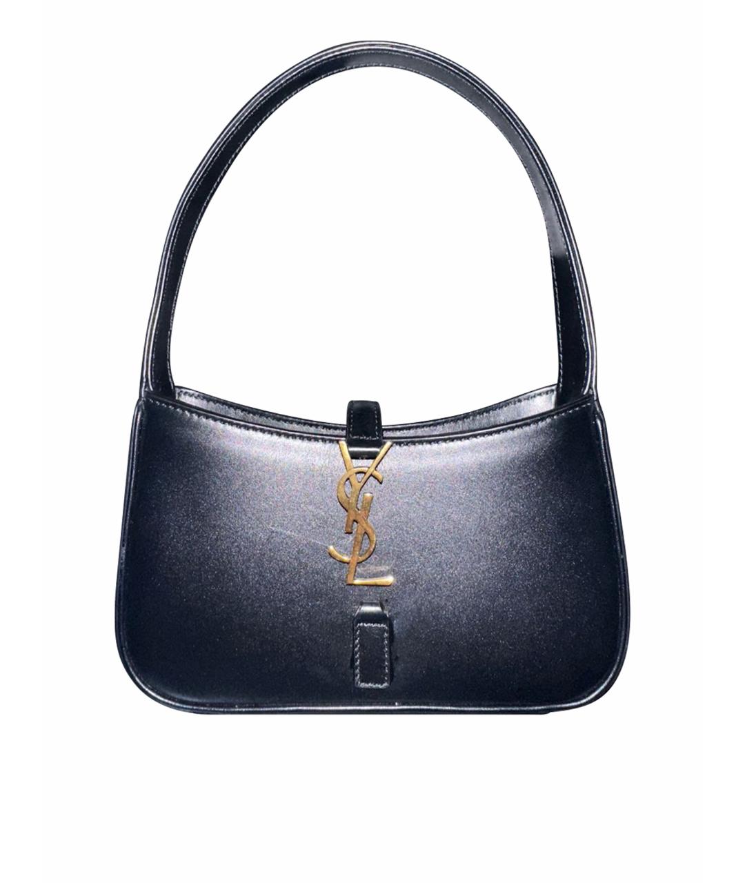 SAINT LAURENT Черная кожаная сумка с короткими ручками, фото 1