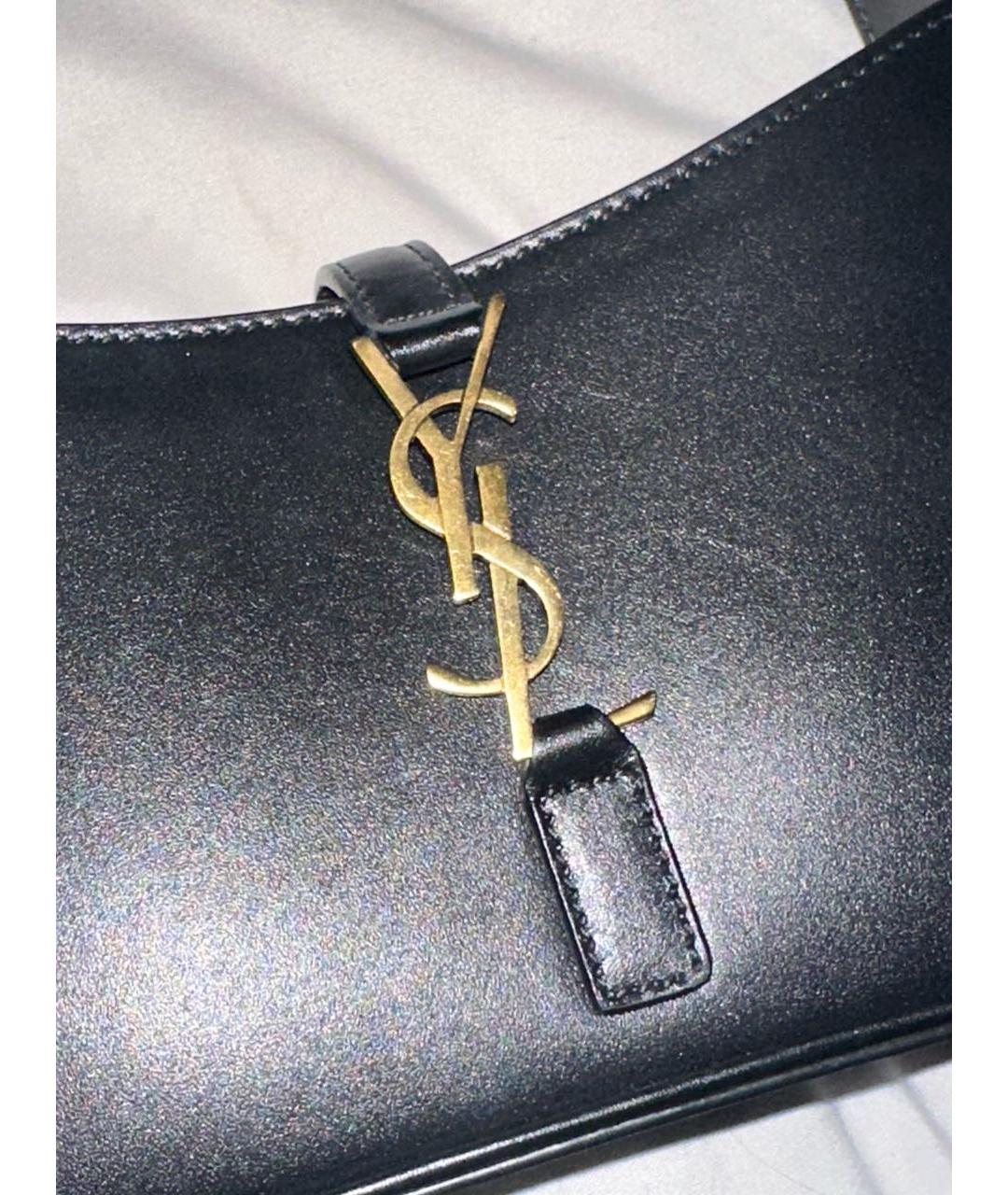 SAINT LAURENT Черная кожаная сумка с короткими ручками, фото 4