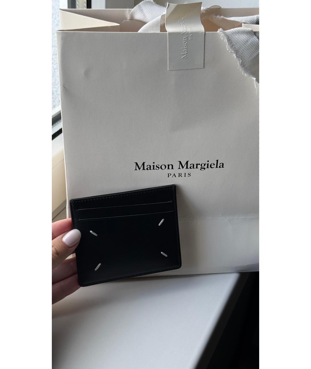MAISON MARGIELA Черный кожаный кардхолдер, фото 3