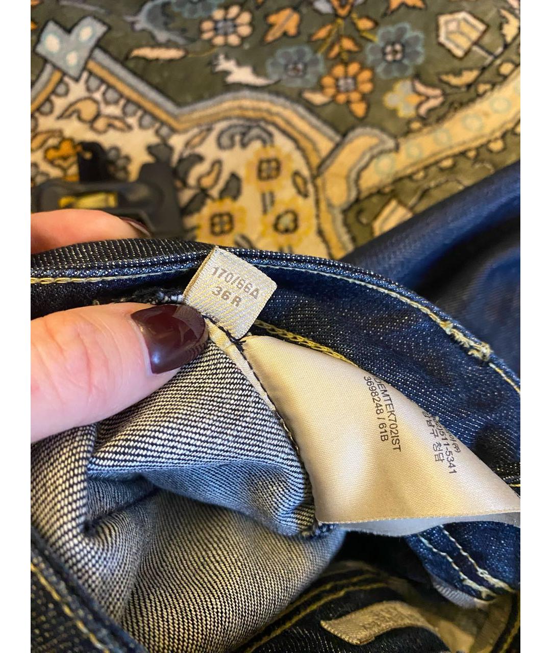 BURBERRY Темно-синие хлопко-эластановые прямые джинсы, фото 7