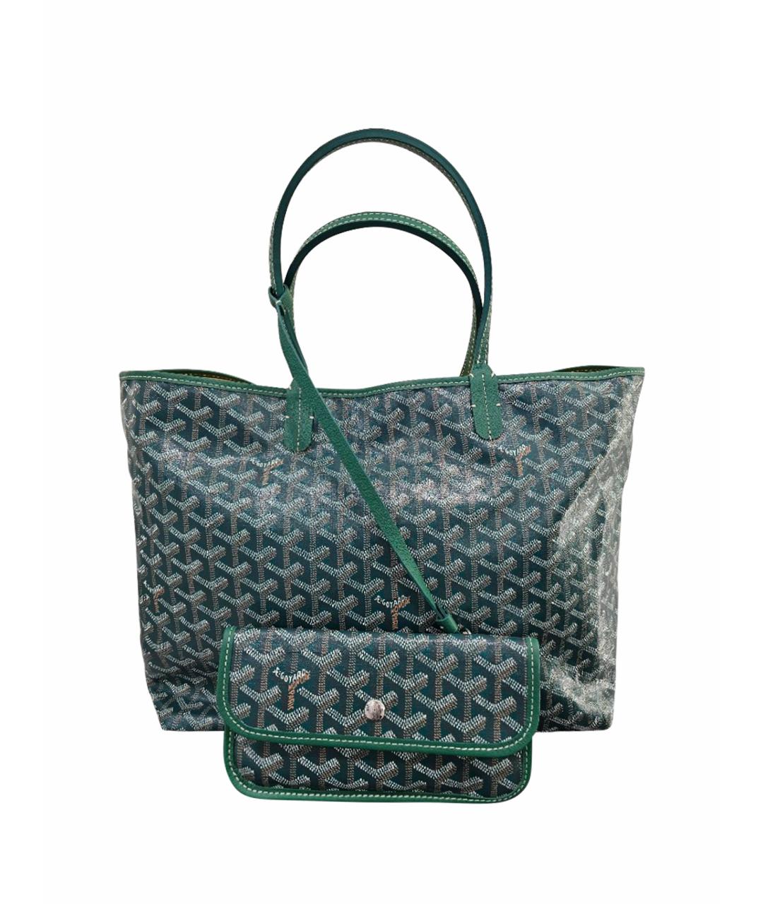 GOYARD Зеленая кожаная сумка тоут, фото 1