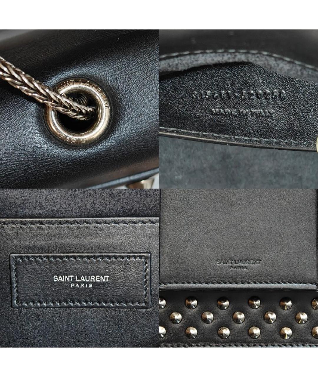 SAINT LAURENT Черная кожаная сумка через плечо, фото 6