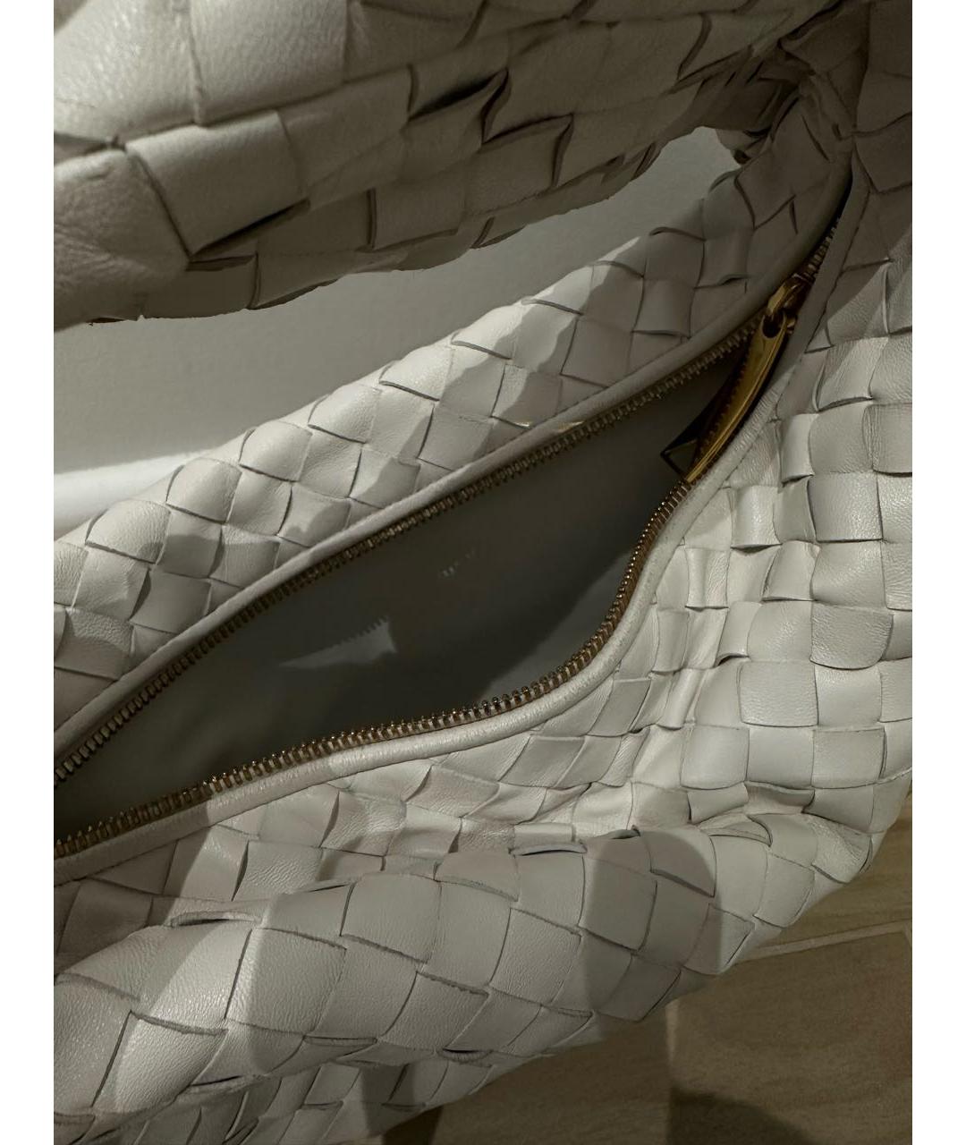 BOTTEGA VENETA Белая кожаная сумка с короткими ручками, фото 4