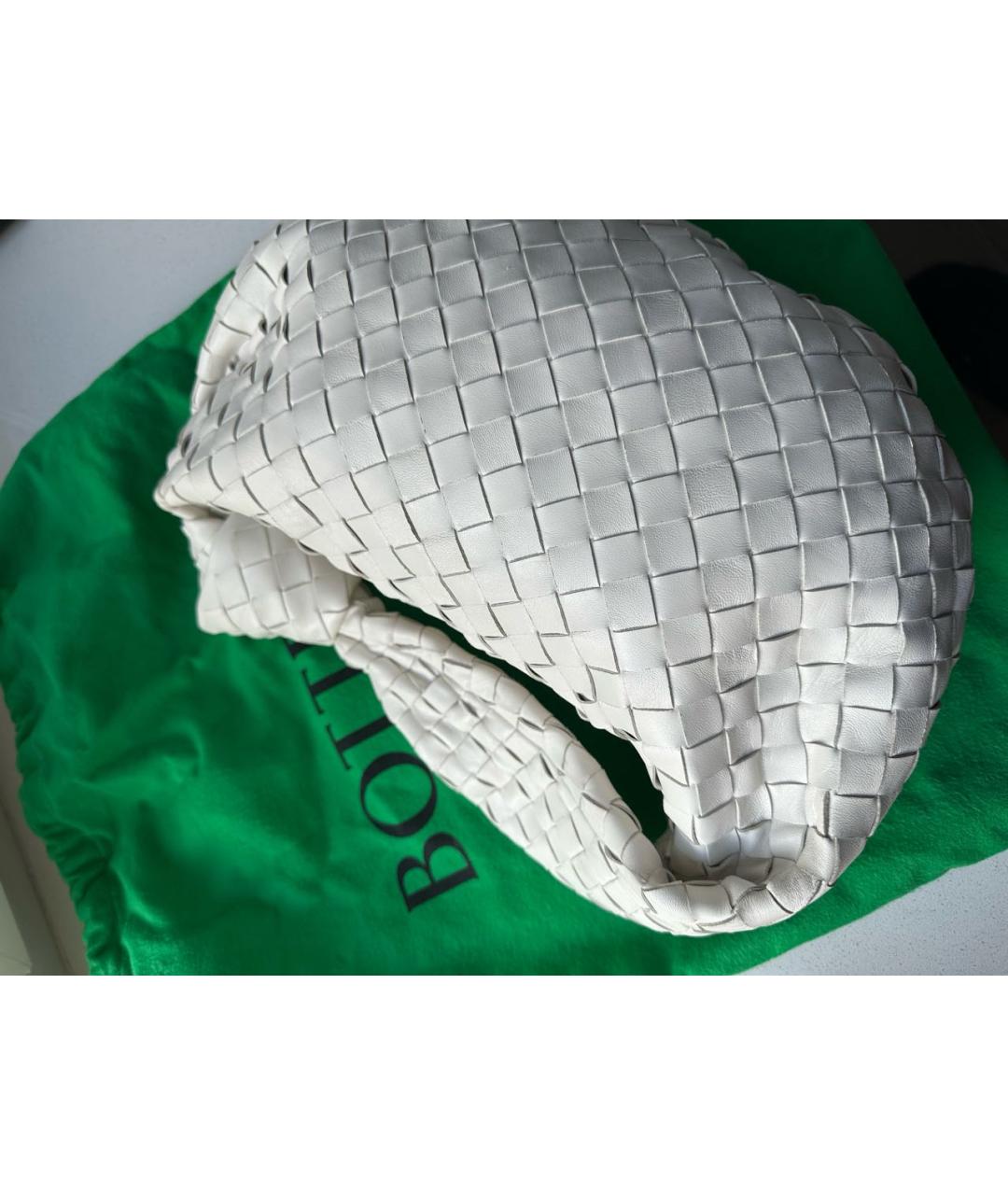 BOTTEGA VENETA Белая кожаная сумка с короткими ручками, фото 5