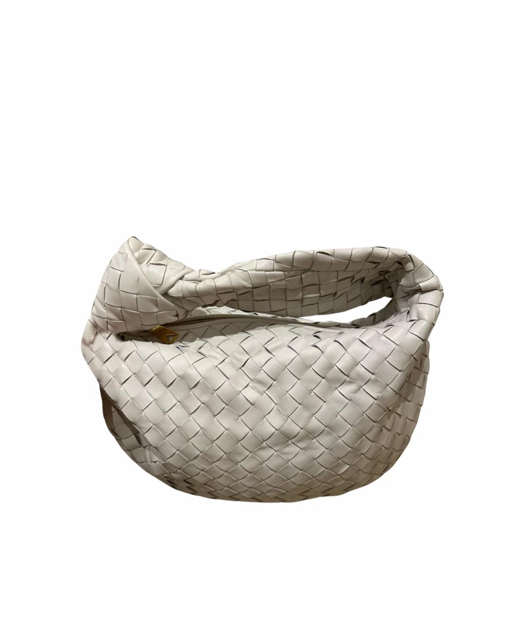 BOTTEGA VENETA Белая кожаная сумка с короткими ручками, фото 1