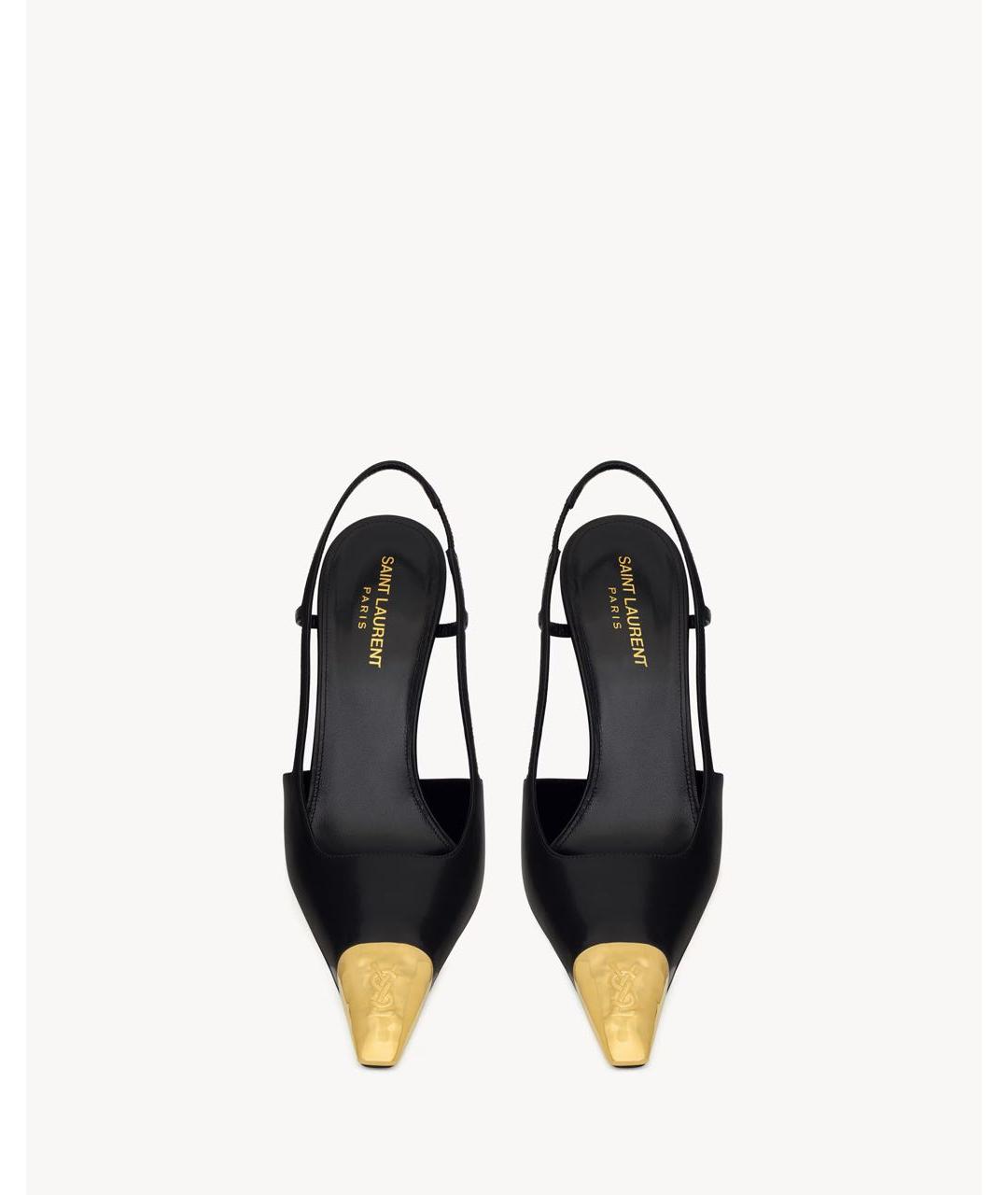 SAINT LAURENT Черные кожаные туфли, фото 2