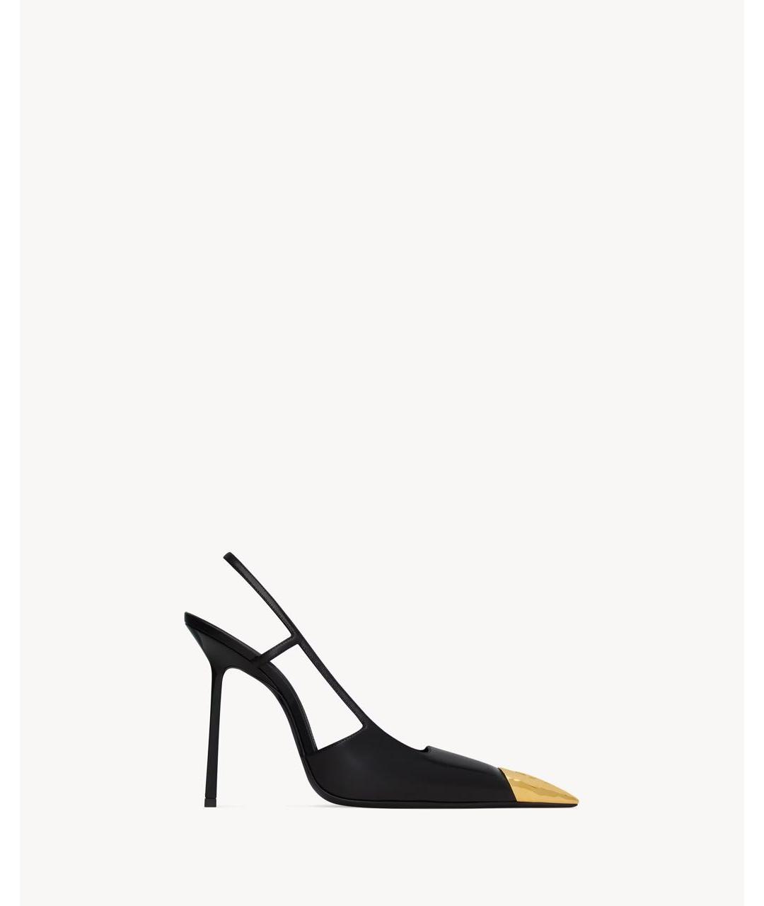 SAINT LAURENT Черные кожаные туфли, фото 4
