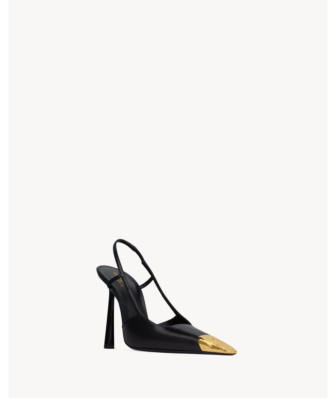SAINT LAURENT Черные кожаные туфли, фото 3