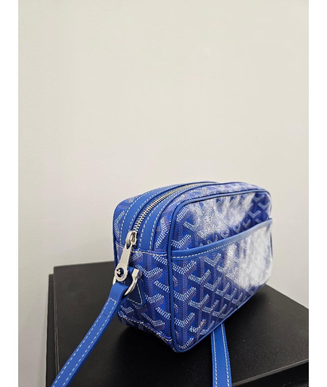 GOYARD Синяя кожаная сумка на плечо, фото 2