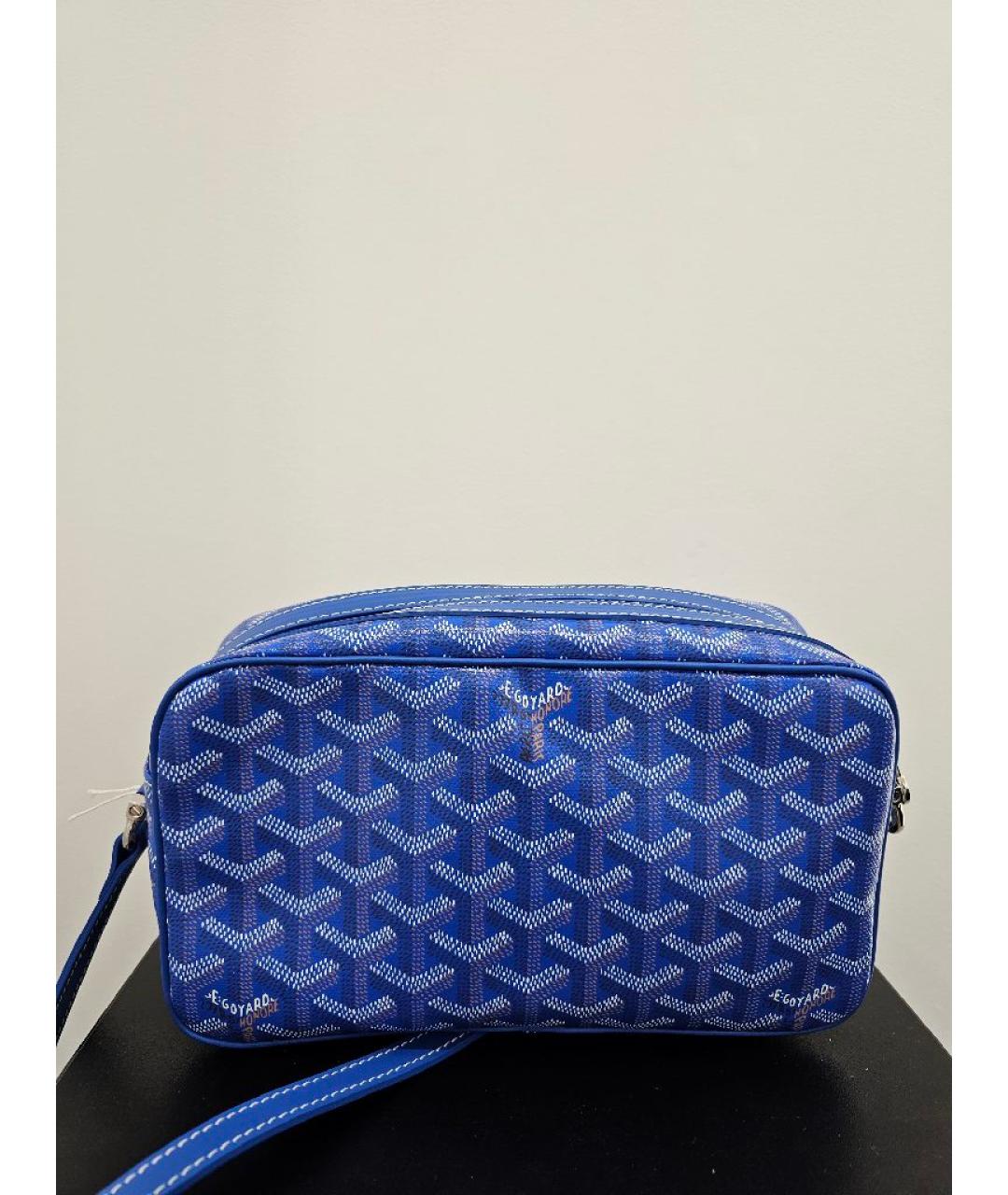 GOYARD Синяя кожаная сумка на плечо, фото 3