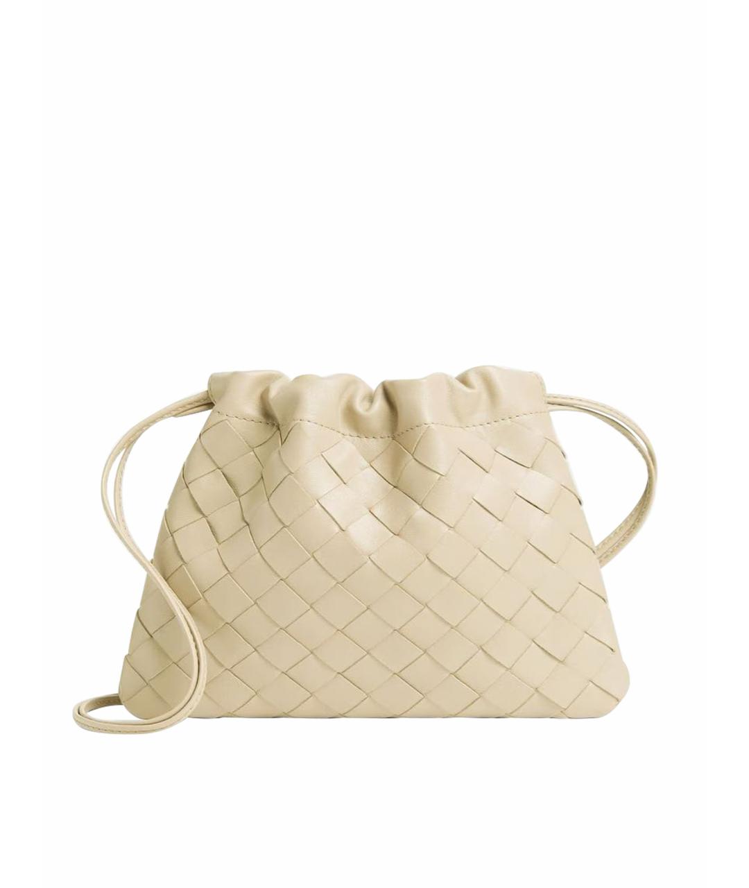 BOTTEGA VENETA Белая кожаная сумка через плечо, фото 1