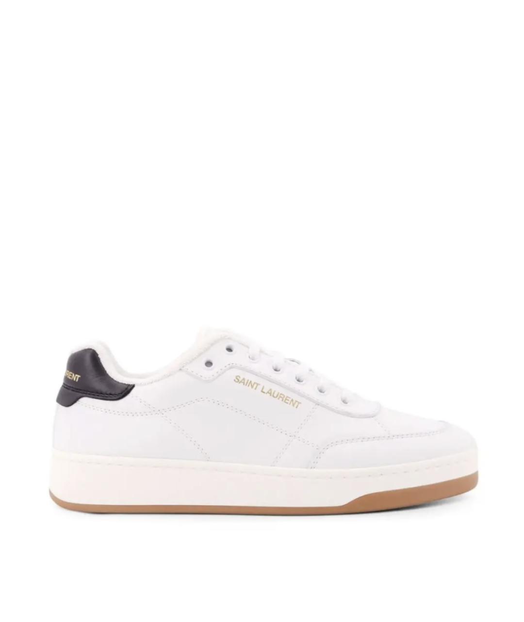 SAINT LAURENT Белые кожаные кеды, фото 1